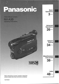 Panasonic NV A 3 B manual. Camera Instructions.